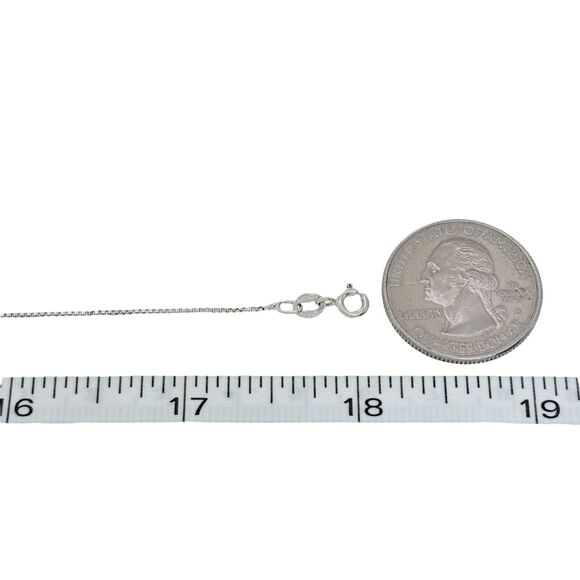 Vintage Italy Sterling Silver 925 0.9mm Fine Box Chain Necklace 18" - Picture 2 of 3